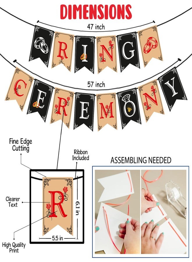 Zyozique 17 Pcs Ring Ceremony Decoration kit Bridal Shower Decorations for Wedding Engagement Theme Party Decorations Included Paper Banner and Photo Booth Props - Image 3